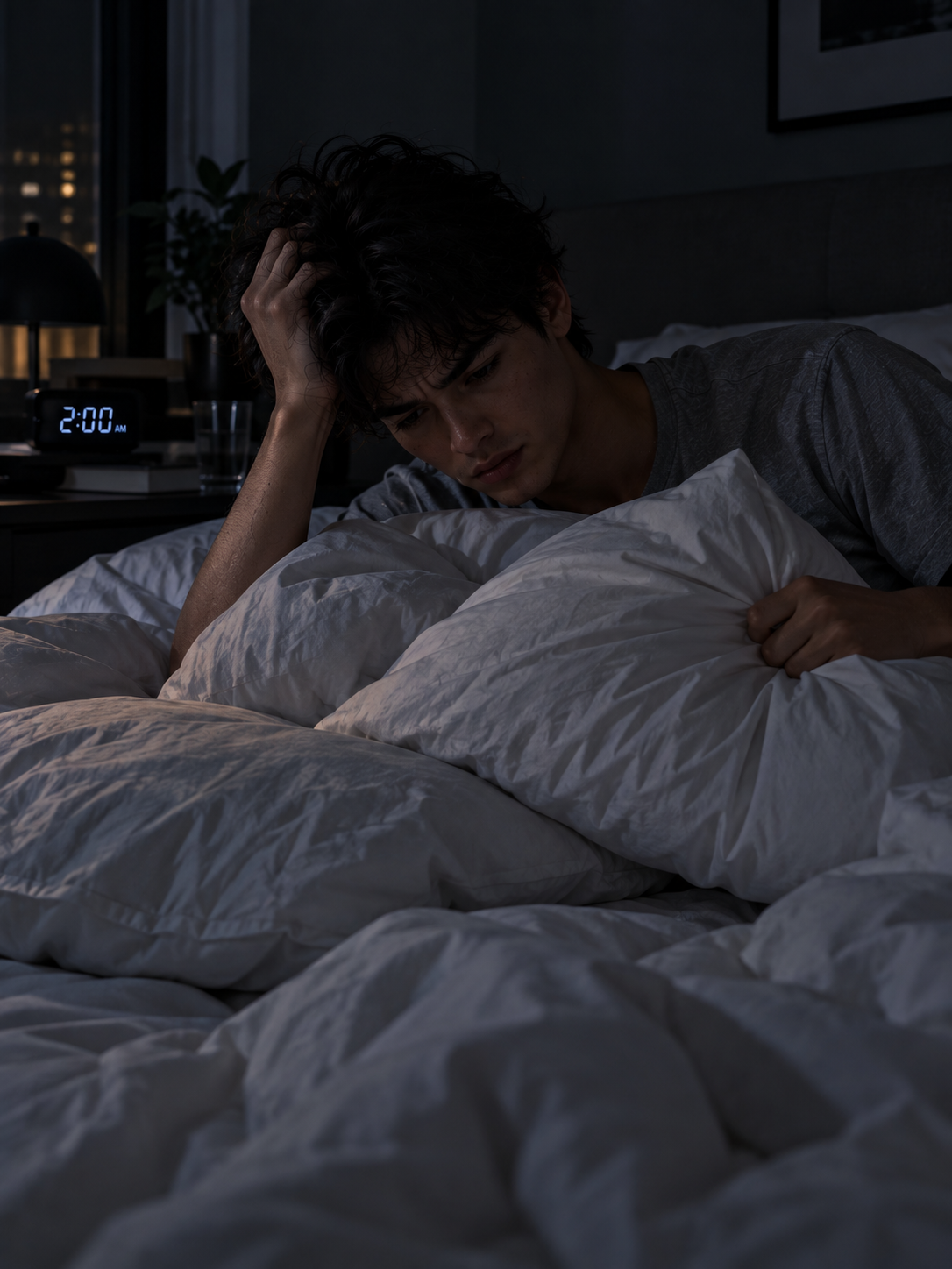 Adjusting pillows at two in the morning
